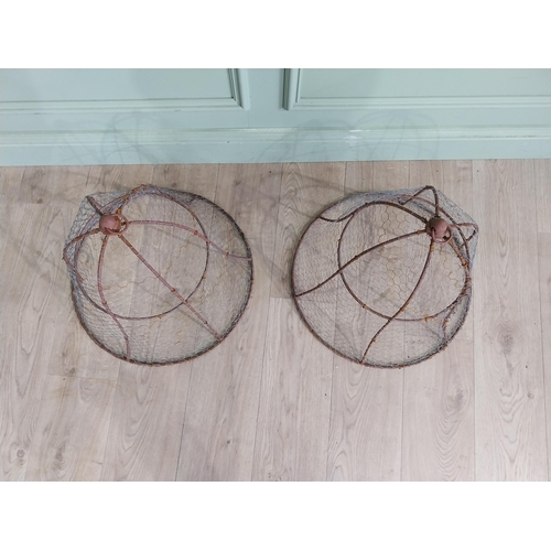 590 - Pair of wrought iron cloches. {47 cm  H x 44 cm Dia.}.