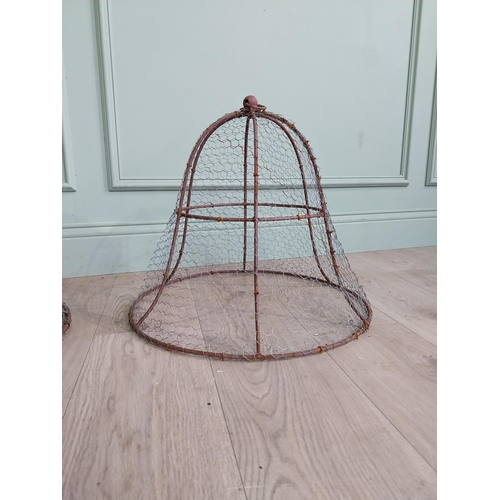 590 - Pair of wrought iron cloches. {47 cm  H x 44 cm Dia.}.