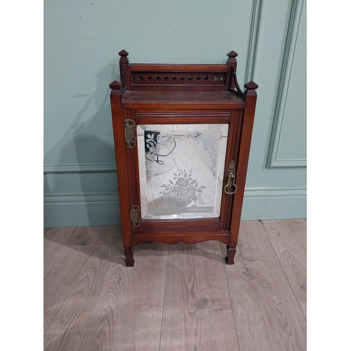 594 - Pair of Edwardian mahogany cabinets with single mirrored doors. {64 cm Hx  36 cm W x 24 cm W}.