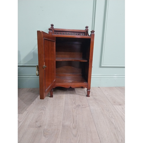 594 - Pair of Edwardian mahogany cabinets with single mirrored doors. {64 cm Hx  36 cm W x 24 cm W}.