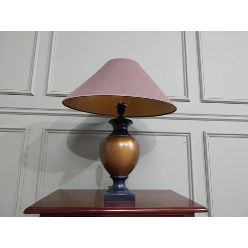 595 - Vintage painted and gilded table lamp. {68 cm H x 54 cm Dia.}.