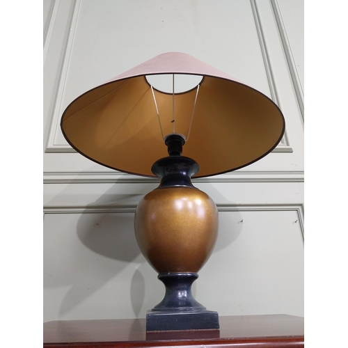 595 - Vintage painted and gilded table lamp. {68 cm H x 54 cm Dia.}.