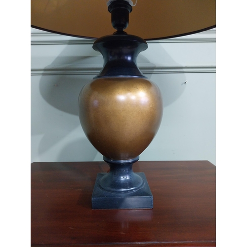 595 - Vintage painted and gilded table lamp. {68 cm H x 54 cm Dia.}.