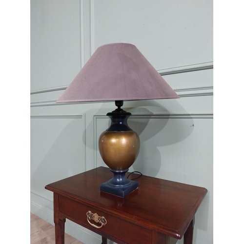 595 - Vintage painted and gilded table lamp. {68 cm H x 54 cm Dia.}.