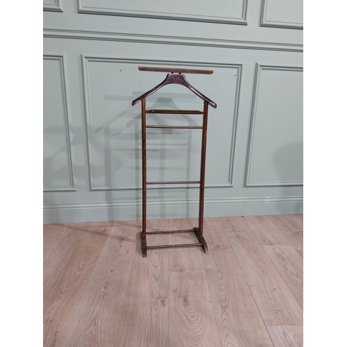 597 - Vintage oak valet stand. {99 cm H x 38 cm W  x 30 cm D}.