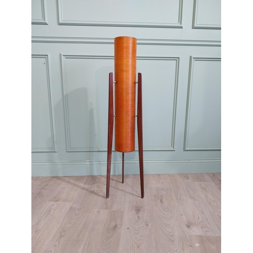 6 - Mid century teak rocket lamp. {112 cm H x 27 cm Dia.}.