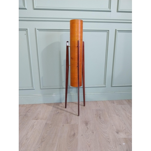 6 - Mid century teak rocket lamp. {112 cm H x 27 cm Dia.}.