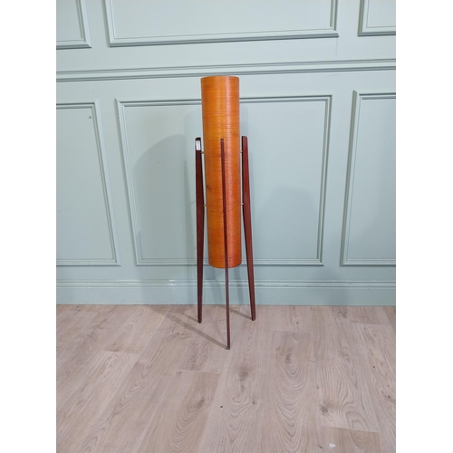 6 - Mid century teak rocket lamp. {112 cm H x 27 cm Dia.}.