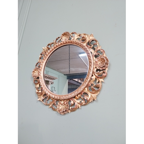 62 - Good quality 19th C. Giltwood mirror W G Parker and Co. {41 cm Dia}.