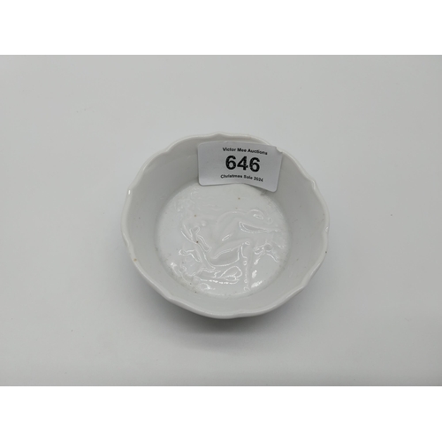 646 - 20th C. Meissen porcelain dish the inside embossed with naked Lady with no. 53645 and another number... 