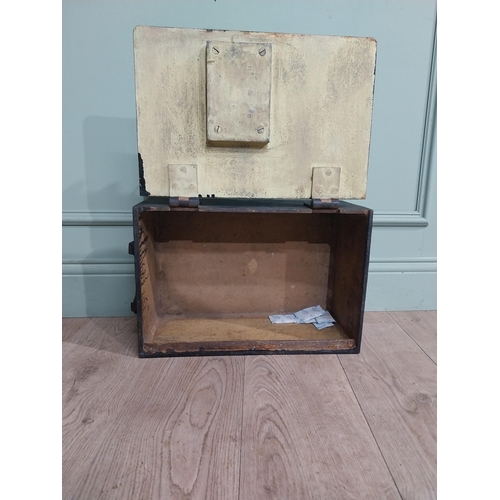 65 - 19th C. Cast iron mail box. {33 cm H x 46 cm W x 20 cm D}