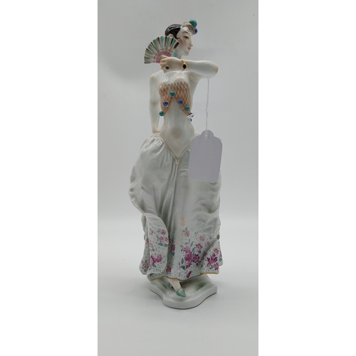 662 - 20th C. Meissen Figure -  �The Spanish Dancer� polychrome painted and ornamentally gilded, on a curv... 