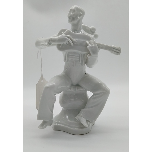 664 - 20th C. Meissen Figure. � �The Spanish Guitar Player� on a curved base with No. A1191 and another nu... 