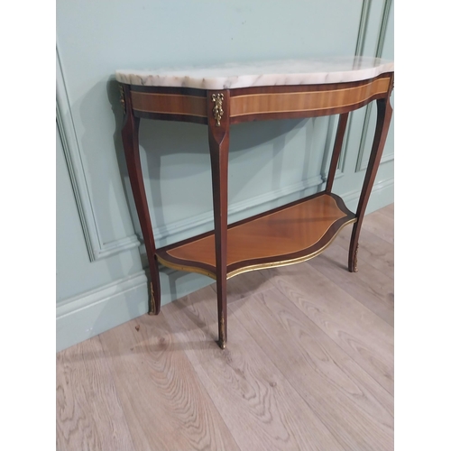 68 - Good quality French kingwood marble topped console table with ormolu mounts. {67 cm H x 80 cm W x 31... 