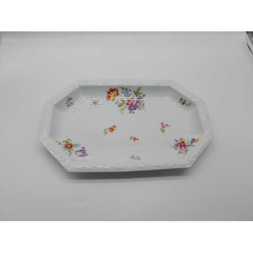 683 - Rosinthal Maria ceramic tray decorated with flowers. {23.5 cm H x 37 cm H}.