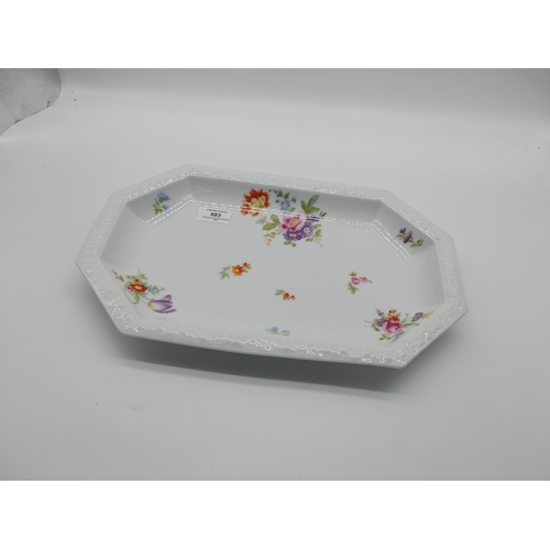 683 - Rosinthal Maria ceramic tray decorated with flowers. {23.5 cm H x 37 cm H}.