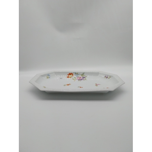 683 - Rosinthal Maria ceramic tray decorated with flowers. {23.5 cm H x 37 cm H}.