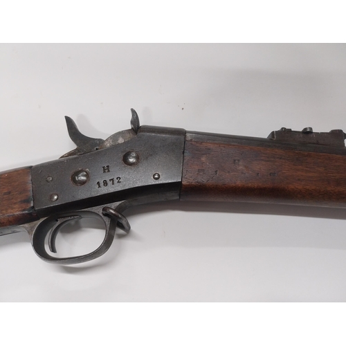 700A - 1872 percussion capped rifle. {137 cm L x 12 cm H}.