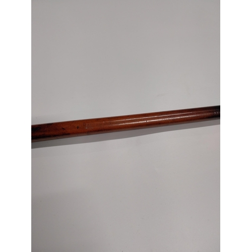 707 - Royal Essex Regiment walnut swagger stick with metal mounts.  {90 cm L}.