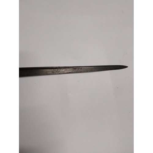 708 - WWI Bayonet with scabbard. {66 cm L}.