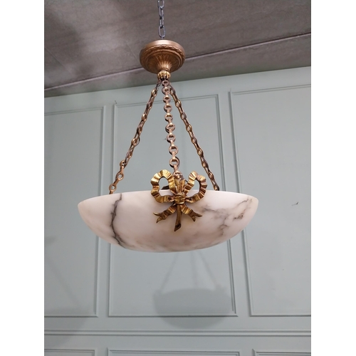 71 - 19th C. French alabaster shade with gilded brass mounts. {58 cm H x 45 cm Dia.}