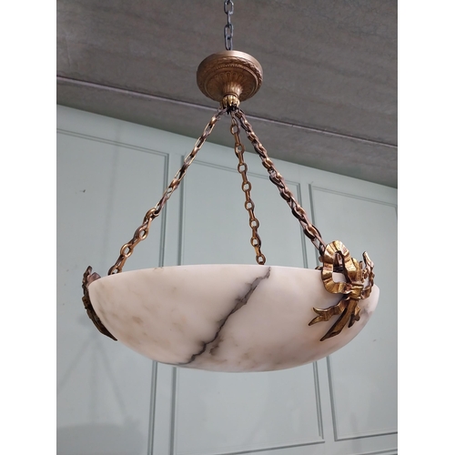 71 - 19th C. French alabaster shade with gilded brass mounts. {58 cm H x 45 cm Dia.}