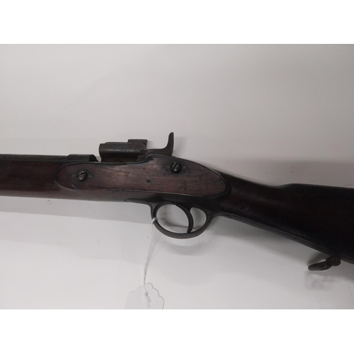 710A - 19th C. percussion capped rolling block rifle. {123 cm L x 13 cm H}.