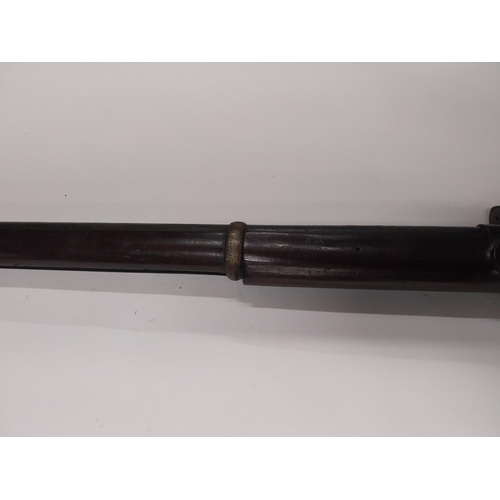 710A - 19th C. percussion capped rolling block rifle. {123 cm L x 13 cm H}.