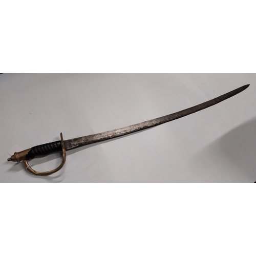 713 - WWI Officer�s sword with basket hilt. {106 cm L}.