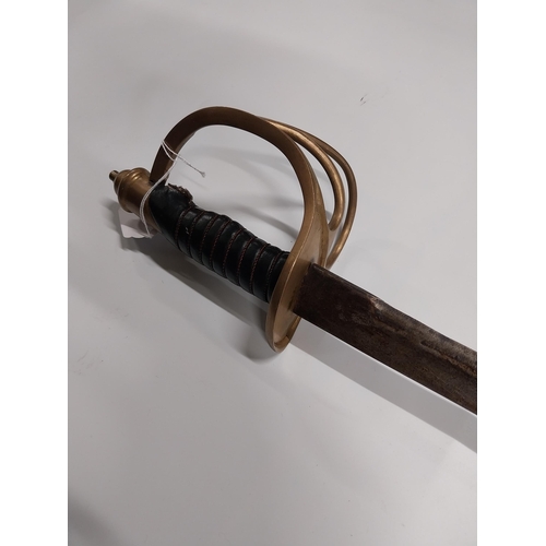 713 - WWI Officer�s sword with basket hilt. {106 cm L}.