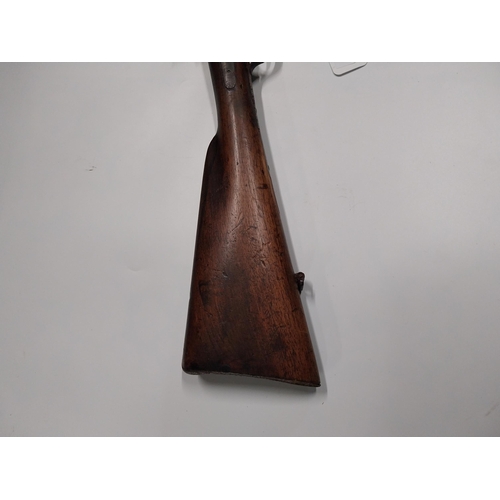 714 - 19th C. Double barrelled percussion capped rifle. {116 cm L}.