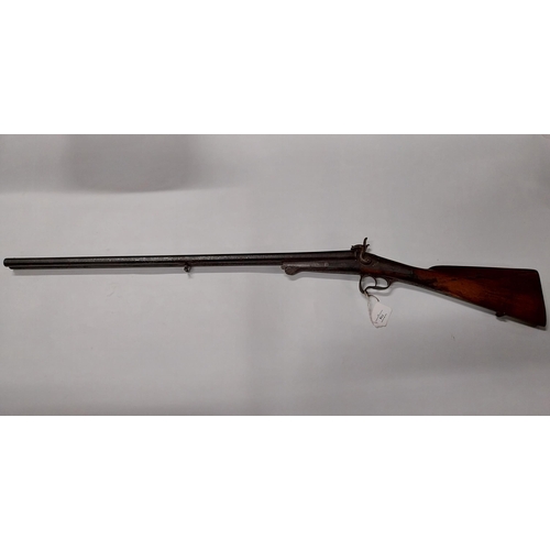 714 - 19th C. Double barrelled percussion capped rifle. {116 cm L}.