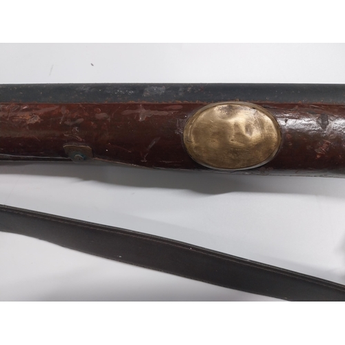 716 - 19th C. percussion capped rifle. {146 cm L}.