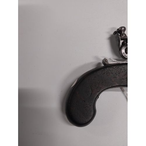 725 - 19th C. Flintlock pistol stamped Banbury. {14 cm L}.