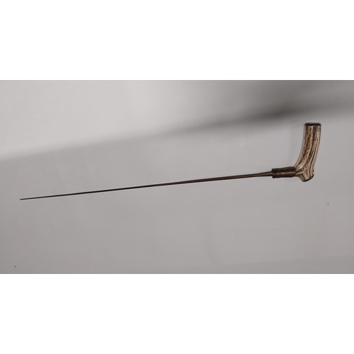 728 - 19th C. Sword stick with bamboo and horn handle. {87 cm L}.