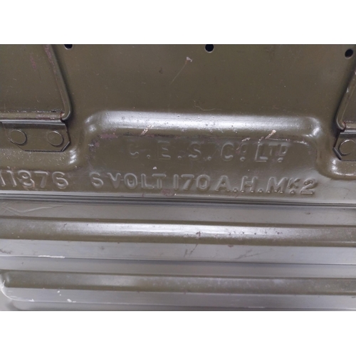 729A - Metal ammunition box CES and Co Ltd. {45 cm H x 32 cm W x 20 cm D}.