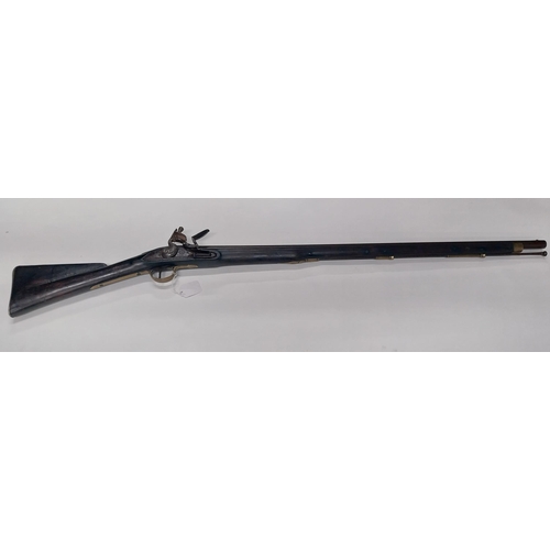 731 - 19th C. Brown Bess Tower Gun GR flintlock rifle with original ramrod. {134 cm H x 13 cm W}.