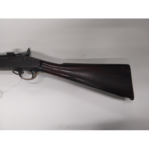 732 - 1864 Enfield Rifle with rolling block percussion cap rifle. {140 cm L}.