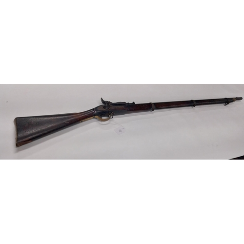 732 - 1864 Enfield Rifle with rolling block percussion cap rifle. {140 cm L}.