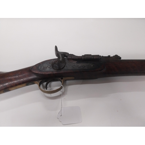 734 - 1870 Tower Gun with rolling block percussion capped rifle with original ramrod. {100 cm L}.