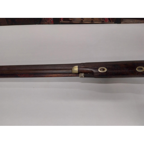 735 - Rare 19th C. fowling percussion capped gun with original ramrod. {160 cm L x 13 cm W}.