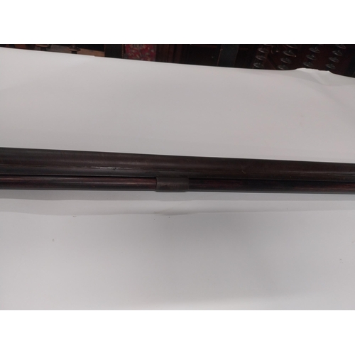 735 - Rare 19th C. fowling percussion capped gun with original ramrod. {160 cm L x 13 cm W}.