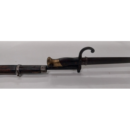 736 - 19th C. Volunteer Veterelli rifle stamped UVF and UPG with original bayonet. Overall length with bay... 