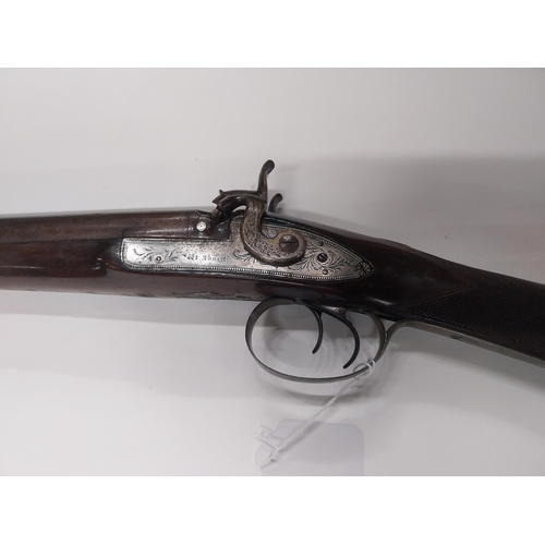 738 - 19th C. double  barrelled percussion capped shotgun stamped on barrel A Windsor with original ramrod... 