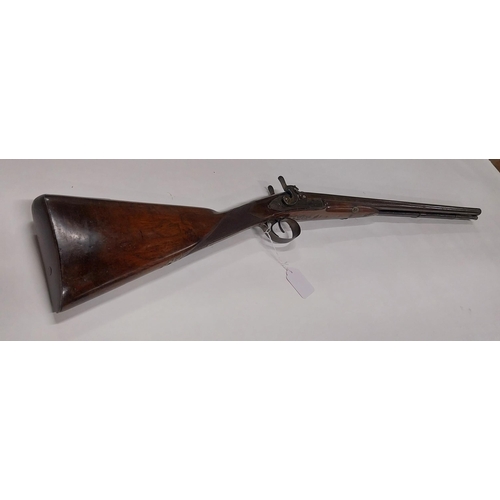 738 - 19th C. double  barrelled percussion capped shotgun stamped on barrel A Windsor with original ramrod... 