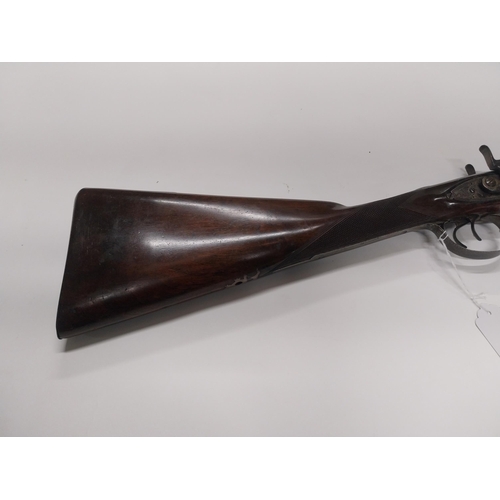 738 - 19th C. double  barrelled percussion capped shotgun stamped on barrel A Windsor with original ramrod... 