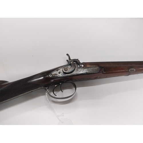 738 - 19th C. double  barrelled percussion capped shotgun stamped on barrel A Windsor with original ramrod... 