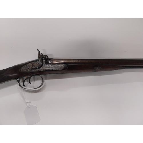 738 - 19th C. double  barrelled percussion capped shotgun stamped on barrel A Windsor with original ramrod... 