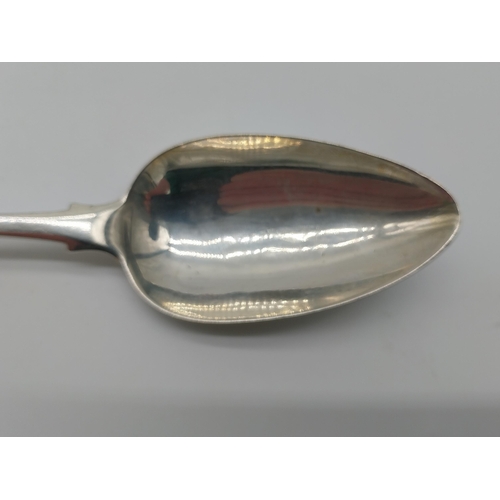 745 - Irish silver serving spoon. Hallmarked in Dublin 1804. Maker: John Power. Wt: 72grms. {24 cm L x 5 c... 