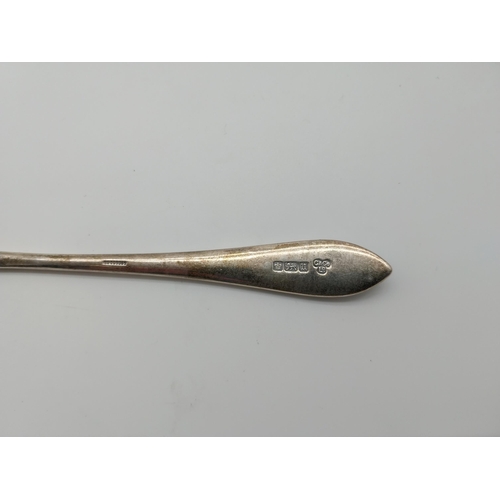 748 - Set of six English silver dessert spoons. Hallmarked in Sheffield. 1912. Makers: Gibson & Co LTD. Wt... 